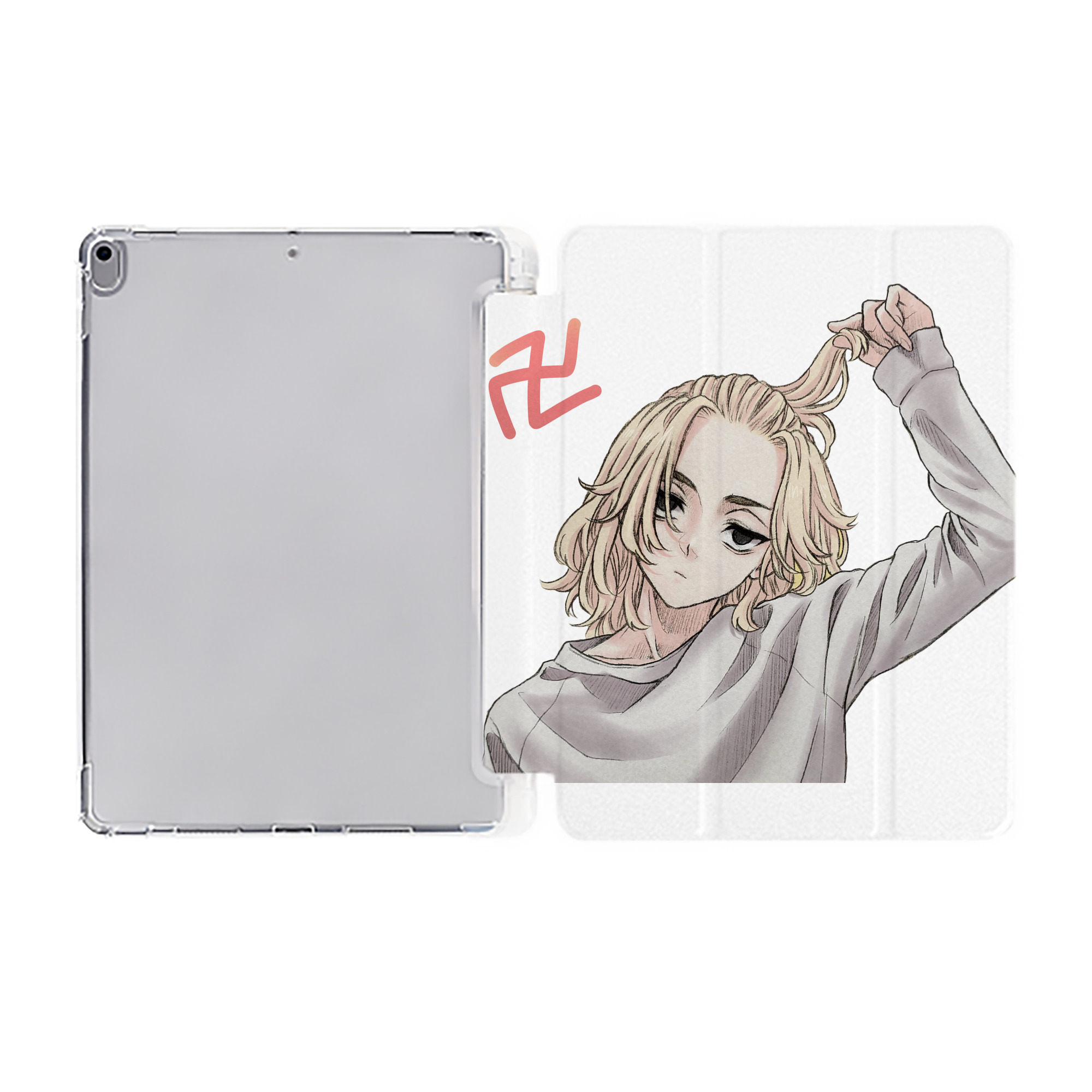 （画像用） 東京リベンジャーズ Tokyo Revengers IPad ケース ペン収納付き 三つ折りスタンド PUレザー×シリコン 対応機種9.5/10.5/10.9インチ